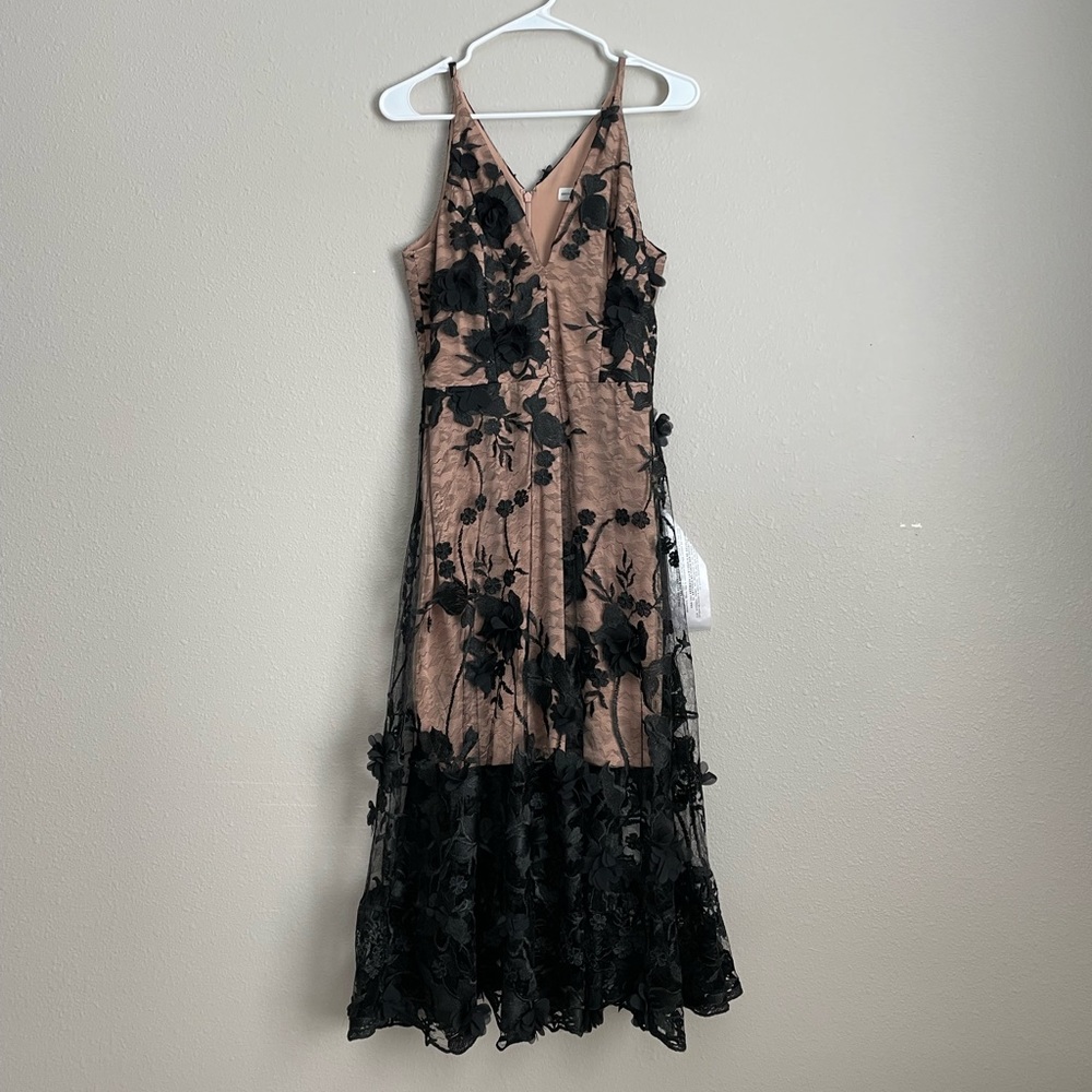 Dress the Population Dress, Size: M, Color: Black and Nude